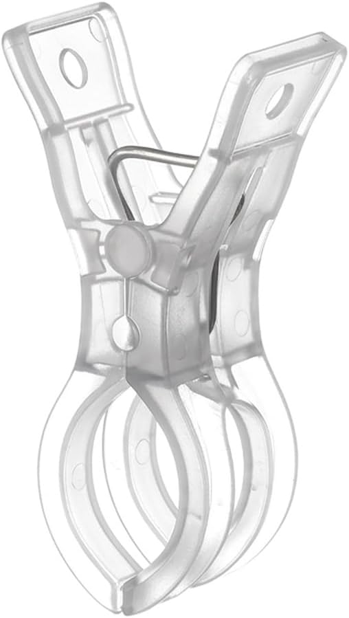 Laundry Clothes Pins, Strong Grip Plastic Clips for Heavy Quilts and Socks, Clear Design for Outdoor Line and Drying Rack (1 PC)