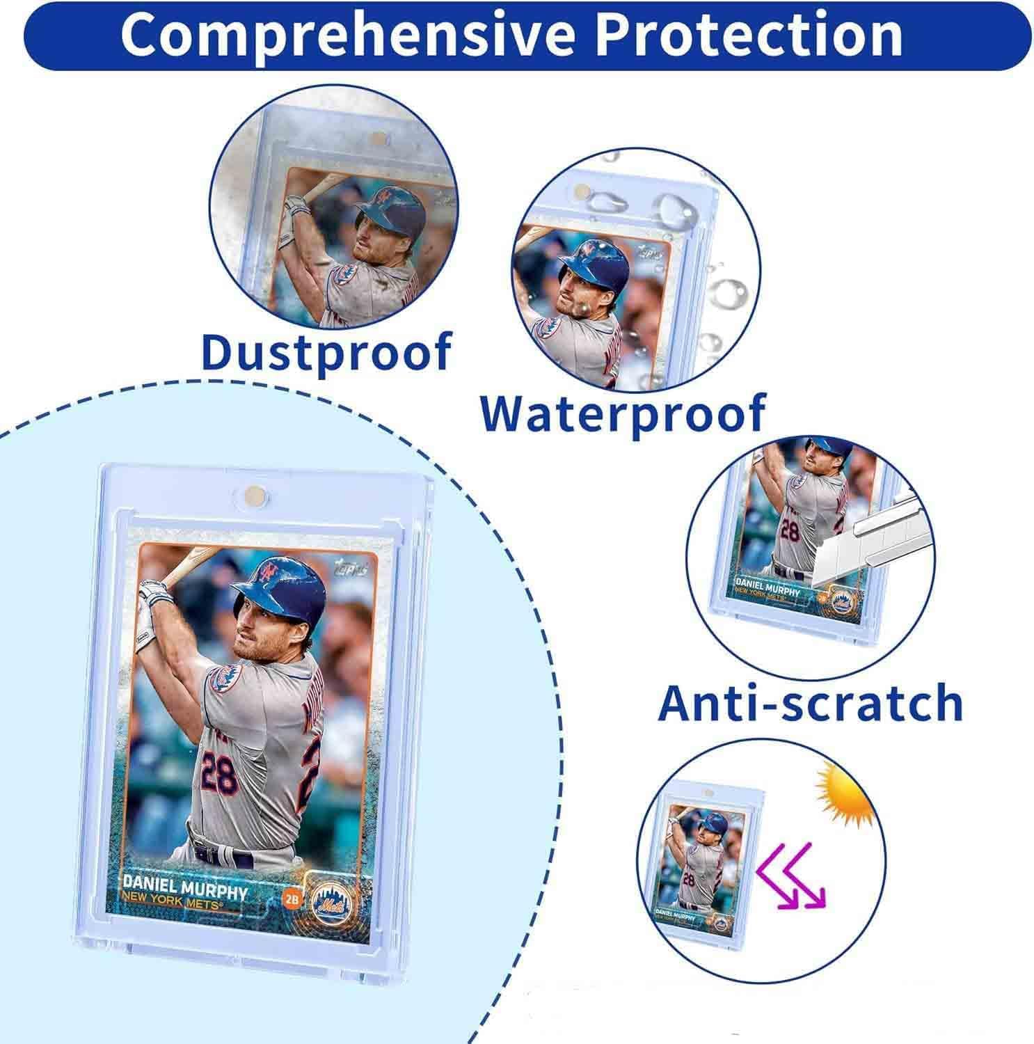 Magnetic Card Holder for Trading Cards, Protection Plastic Hard Card Protector Clear Card Slabs for Collectible Baseball Cards